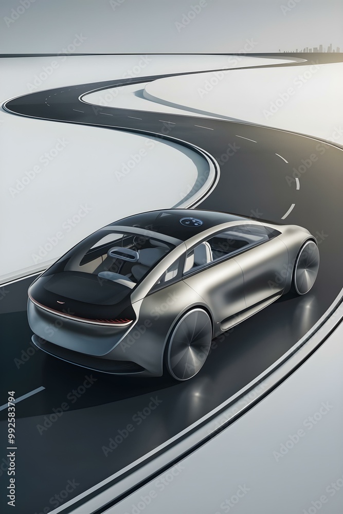 Autonomous car on road Autonomous car on road