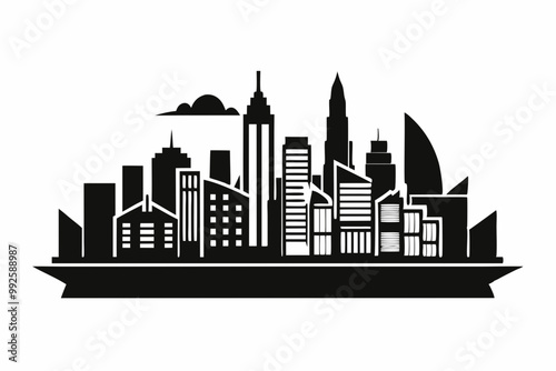 

Hong Kong Skyline Silhouette Vector, Hong Kong City Silhouettes Clipart
