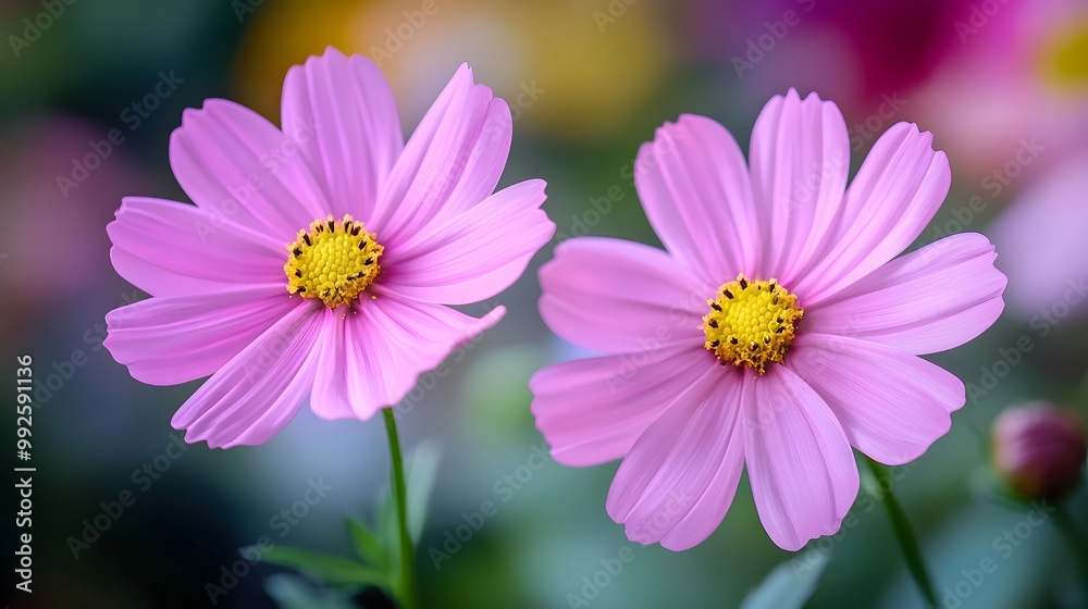 Pink Cosmos Flower Close Up Macro Photography Pink Cosmos Flower Close Up Macro Photography