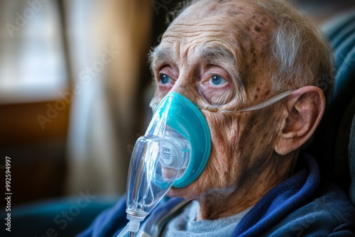 Wallpaper Mural An elderly person with COPD struggling to breathe. Torontodigital.ca