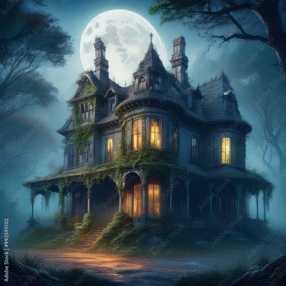 Halloween night scene Halloween night scene