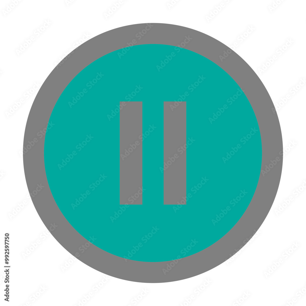 Pause Button Vector Flat Icon Design Pause Button Vector Flat Icon Design