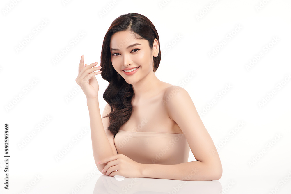 Beautiful young asian woman with clean fresh skin on white background, Face care, Facial treatment, Cosmetology, beauty and spa, Asian women portrait. Beautiful young asian woman with clean fresh skin on white background, Face care, Facial treatment, Cosmetology, beauty and spa, Asian women portrait.