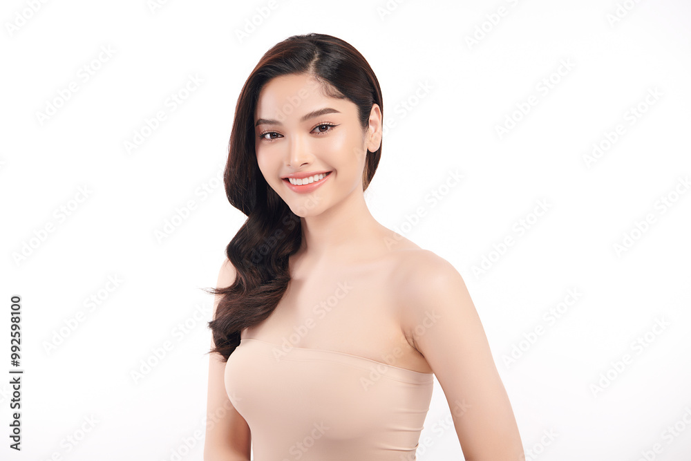 Beautiful young asian woman with clean fresh skin on white background, Face care, Facial treatment, Cosmetology, beauty and spa, Asian women portrait. Beautiful young asian woman with clean fresh skin on white background, Face care, Facial treatment, Cosmetology, beauty and spa, Asian women portrait.