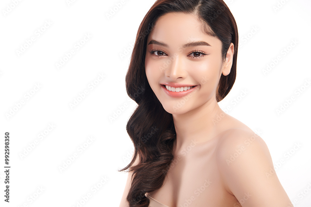 Beautiful young asian woman with clean fresh skin on white background, Face care, Facial treatment, Cosmetology, beauty and spa, Asian women portrait. Beautiful young asian woman with clean fresh skin on white background, Face care, Facial treatment, Cosmetology, beauty and spa, Asian women portrait.
