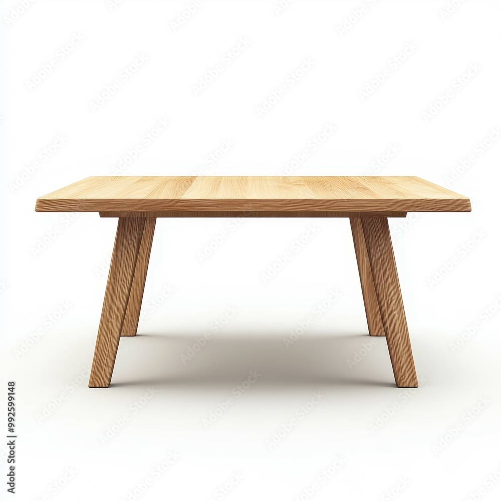 A minimalist wooden dining table featuring angled legs and a natural finish. Designed for contemporary interiors and clean aesthetics. A minimalist wooden dining table featuring angled legs and a natural finish. Designed for contemporary interiors and clean aesthetics.