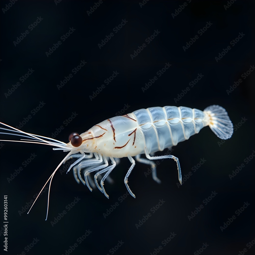 krill isolated on black, krill bug on black background, krill bugs the foundation of ocean food webs krill isolated on black, krill bug on black background, krill bugs the foundation of ocean food webs