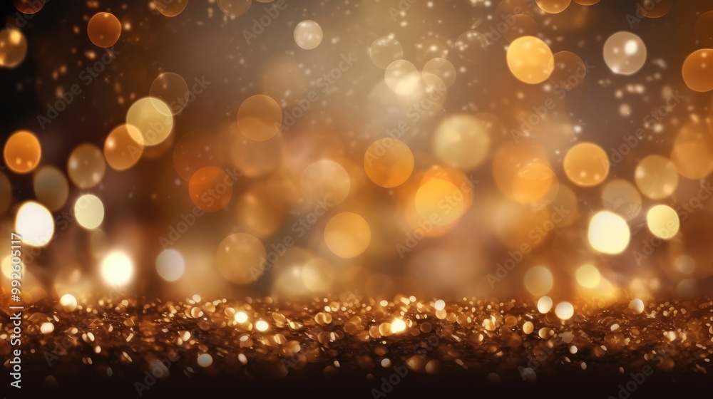 Golden Bokeh Background with Glitter Golden Bokeh Background with Glitter