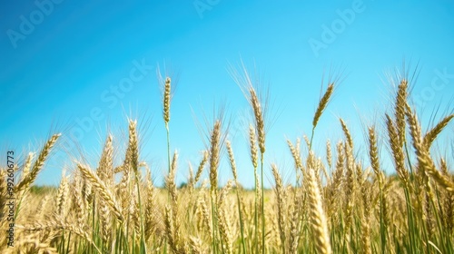 Wallpaper Mural A field of rye with a clear blue sky overhead, capturing the beauty of agricultural landscapes. Torontodigital.ca