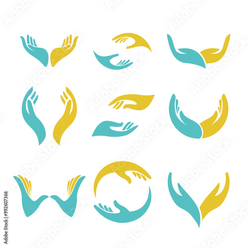 Abstract Hand Care Logo Vector Illustration
