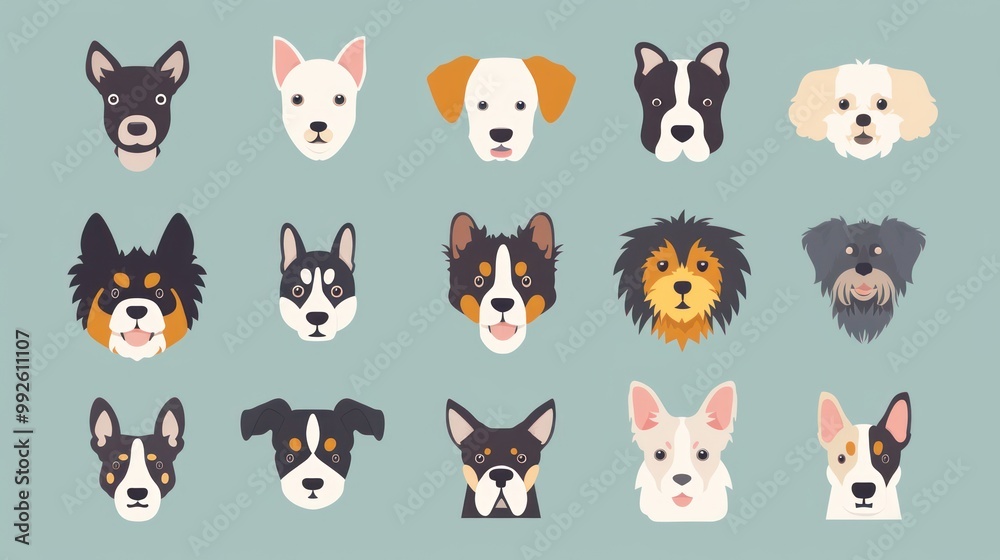 Animal icons representing different pet breeds