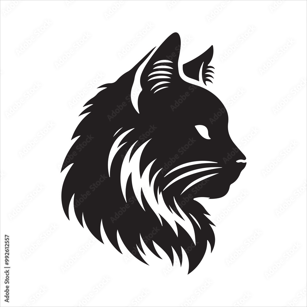 Cat head silhouette vector illustration art Cat head silhouette vector illustration art