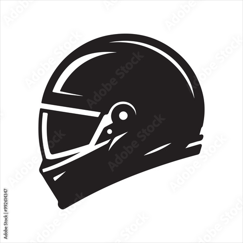 Helmet silhouette vector illustration art  photo