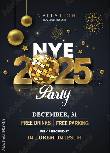 2025 Happy New Year Background for your Flyers and Greetings Card or new year themed party invitation. abstract vector illustration design