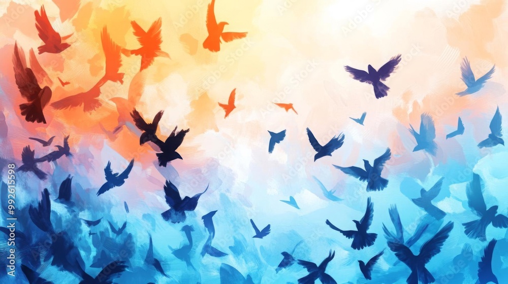 Fototapeta premium Impressionism Momentary Impression Optical Mixing Birds Eye View