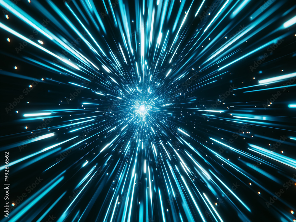 Blue light burst in an abstract background Blue light burst in an abstract background