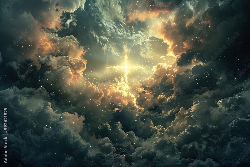Cross Shining in the Clouds. Cross Shining in the Clouds.