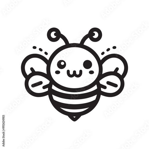 Outlined Bumble Logo Design Concept
