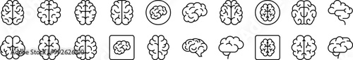 Brain Related Line Icons for Web Sites, Books, Cards, Apps. Editable Stroke. Suitable for Web Sites, Books, Cards, Apps