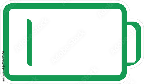 Green Battery Icon Indicating Low Power in Minimalist Style