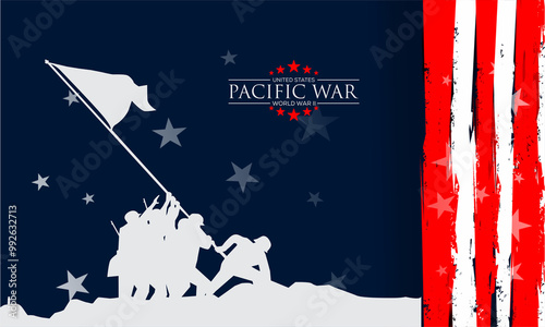 Pacific War  , Pacific theater of World War II , vektor background  banner , photo