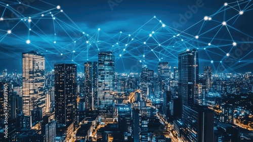 Wallpaper Mural Futuristic Cityscape Technology Concept Torontodigital.ca