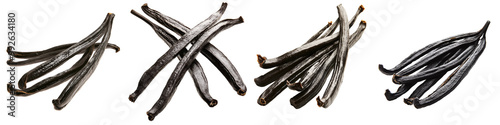 Vanilla pods, white isolate background