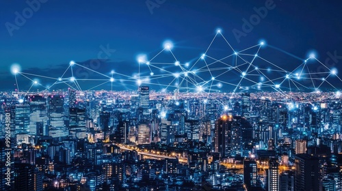 Wallpaper Mural Futuristic Cityscape Technology Concept Torontodigital.ca