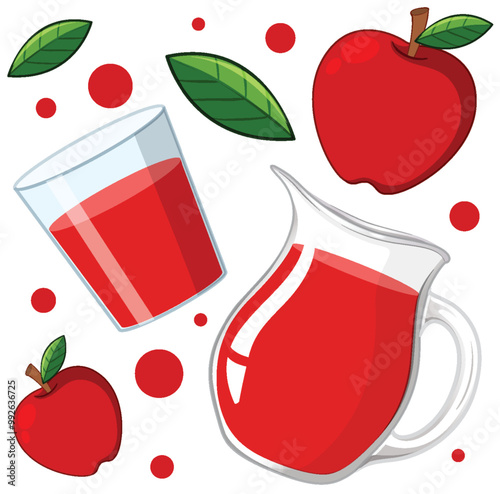 Seamless Apple Juice Pattern