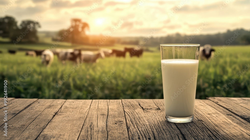 Fresh milk from pitcher into the glass with grass field and cows with a natural background,fresh milk ad template banner,Cows live on natural pastures, packaging with milk packs concept. Fresh milk from pitcher into the glass with grass field and cows with a natural background,fresh milk ad template banner,Cows live on natural pastures, packaging with milk packs concept.