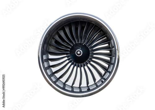 Jet engine for airplanes Isolated on transparent or white background