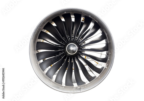 Jet engine for airplanes Isolated on transparent or white background
