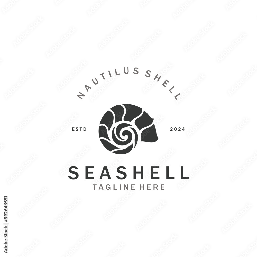 Seashell Logo. Ocean Animals premium quality graphic outline symbols collection template Seashell Logo. Ocean Animals premium quality graphic outline symbols collection template
