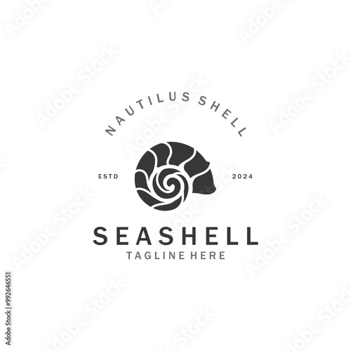 Seashell Logo. Ocean Animals premium quality graphic outline symbols collection template