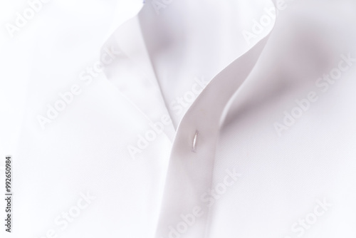 Close up of white Men's shirt. 