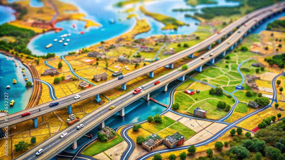 Detailed highway map showing major routes, intersections, and scenic areas for travel and navigation