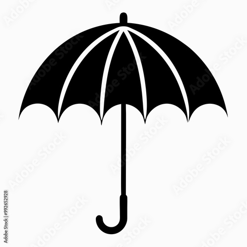 umbrella silhouette vector art illustration