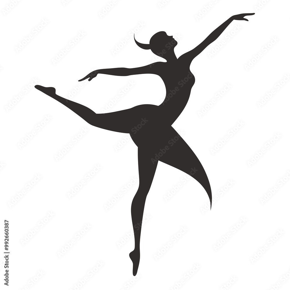 Modern Dance Silhouette Vector Art Illustration Modern Dance Silhouette Vector Art Illustration