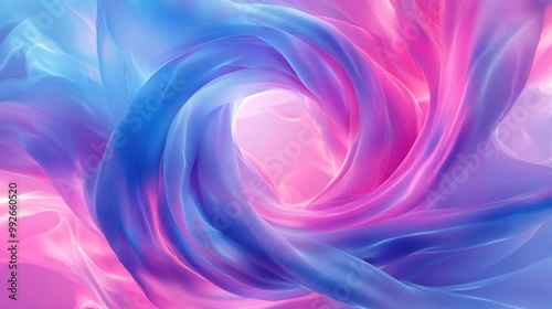 Abstract Swirling Fabric in Pink and Blue