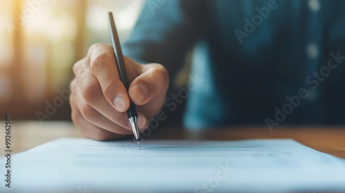 Closeup of a hand marking a bubble next to a proposition on a ballot, voter initiative, making your voice heard photo