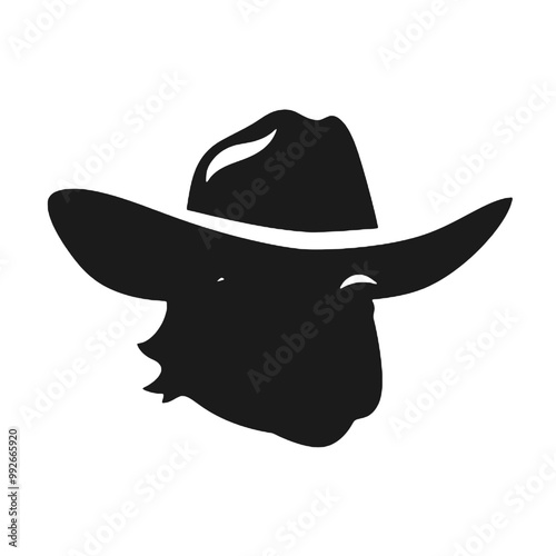 Fancy Pig in  Hat - silhouette vector illustration transparent background