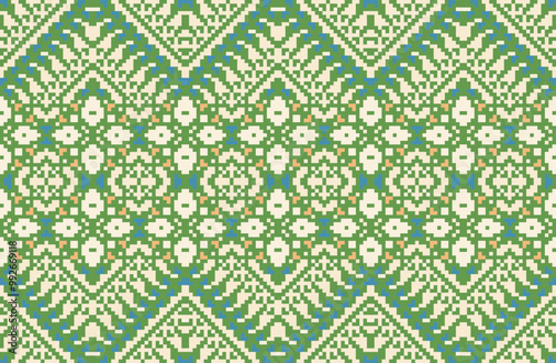 Geometric Tribal Filipino Ethnic Patternfolk Embroidery, Aztec Geometric Ornament Print. Design for Carpet, Wallpaper, Clothing, Wrapping, Fabric