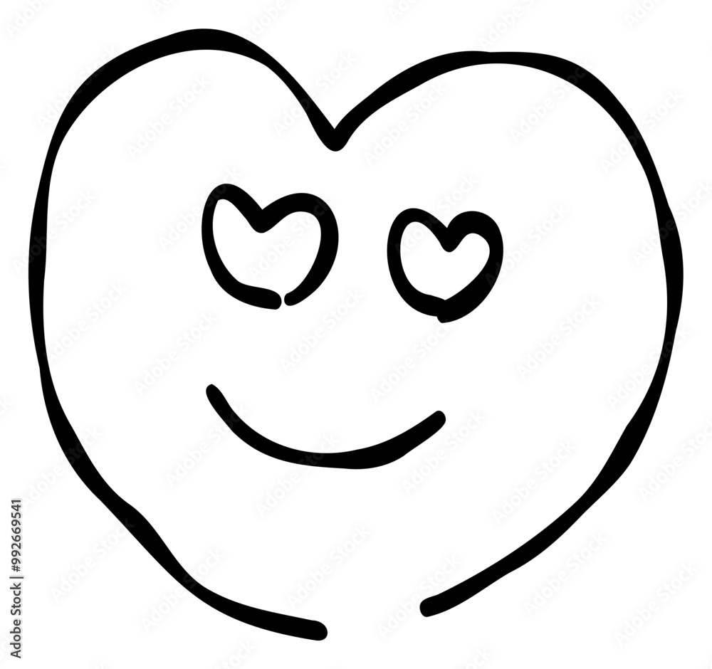 Hand-drawn emojis and emoticons expressing hearts and love. These materials, drawn in a pen-drawing style, feature simple and cute designs. Hand-drawn emojis and emoticons expressing hearts and love. These materials, drawn in a pen-drawing style, feature simple and cute designs.