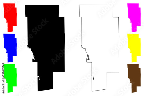 Ashland County, Ohio State (U.S. county, United States of America, USA, U.S., US) map vector illustration, scribble sketch Ashland map