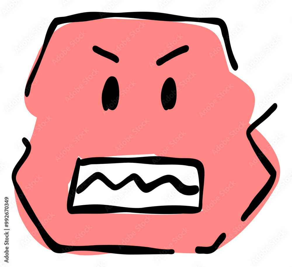 A hand-drawn angry face emoji. Features a simple and cute red-based design. Stylish and versatile for various scenes. A hand-drawn angry face emoji. Features a simple and cute red-based design. Stylish and versatile for various scenes.