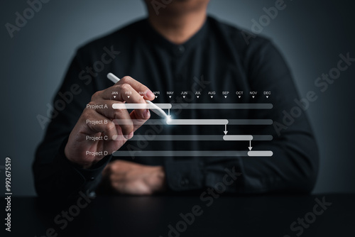 Project milestones, progress planning, schedule proceeding and summary reports. Project manager or engineer manages construction with Gantt chart schedules. Software for tracking operation procedures.