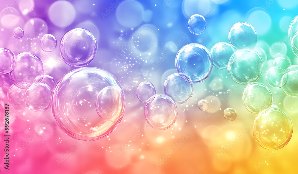 Colorful Bubbles Floating in a Dreamy Gradient Background design Colorful Bubbles Floating in a Dreamy Gradient Background design