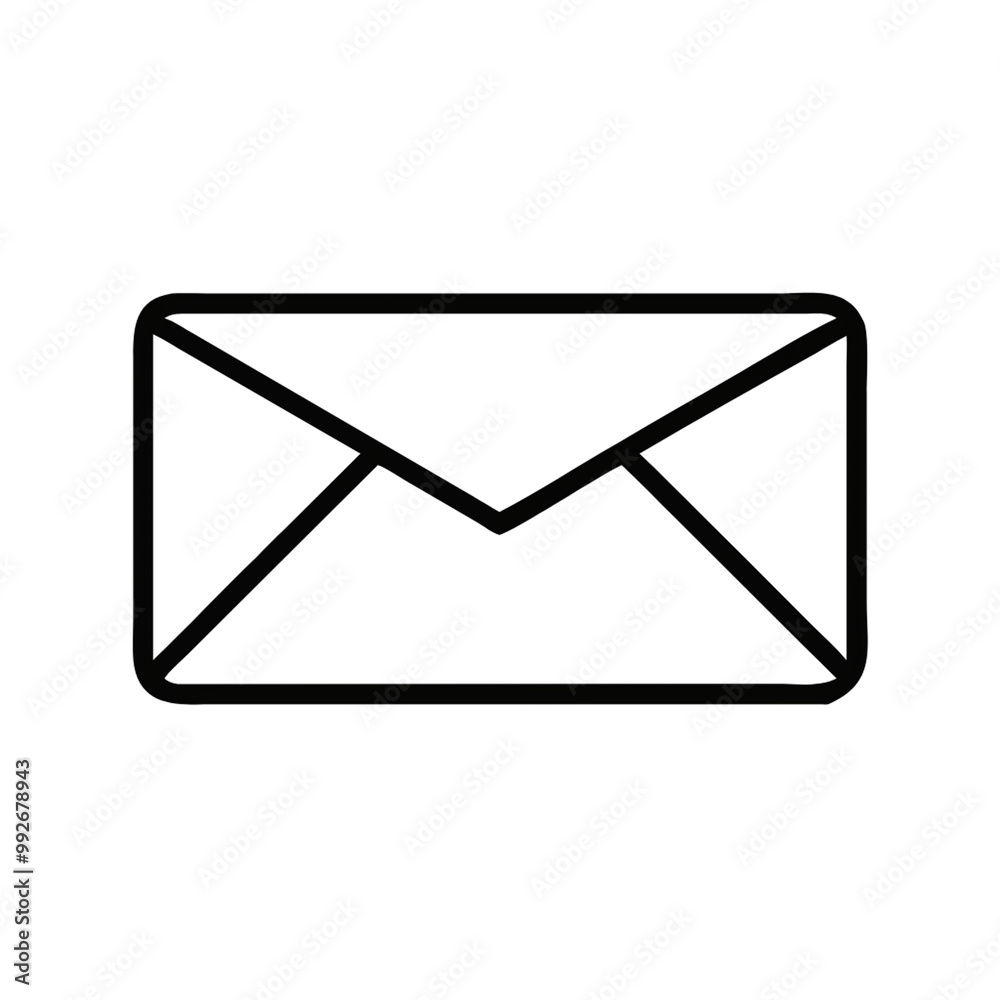 A simple, closed envelope icon with clean lines, often used to represent an email or message in digital communication, on a transparent background A simple, closed envelope icon with clean lines, often used to represent an email or message in digital communication, on a transparent background