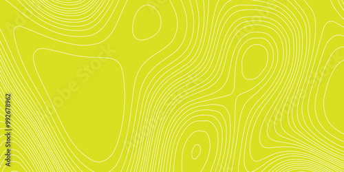 Abstract pattern with swirls white wave paper curved reliefs yellow background, modern background seamless pattern with topographic map geographic mountain relief diagram. 