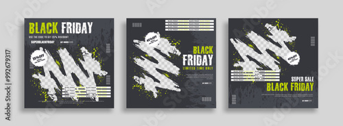 Black friday sale social media post design template. Suitable for social media, flyers, banner, and web.